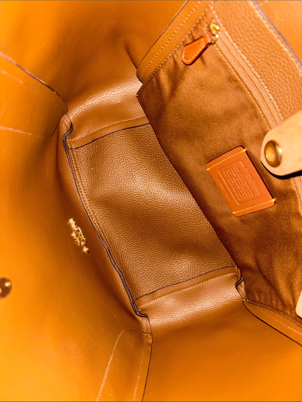 Coach Brown Suede Tote with Leather Trim - Picture 2 of 4